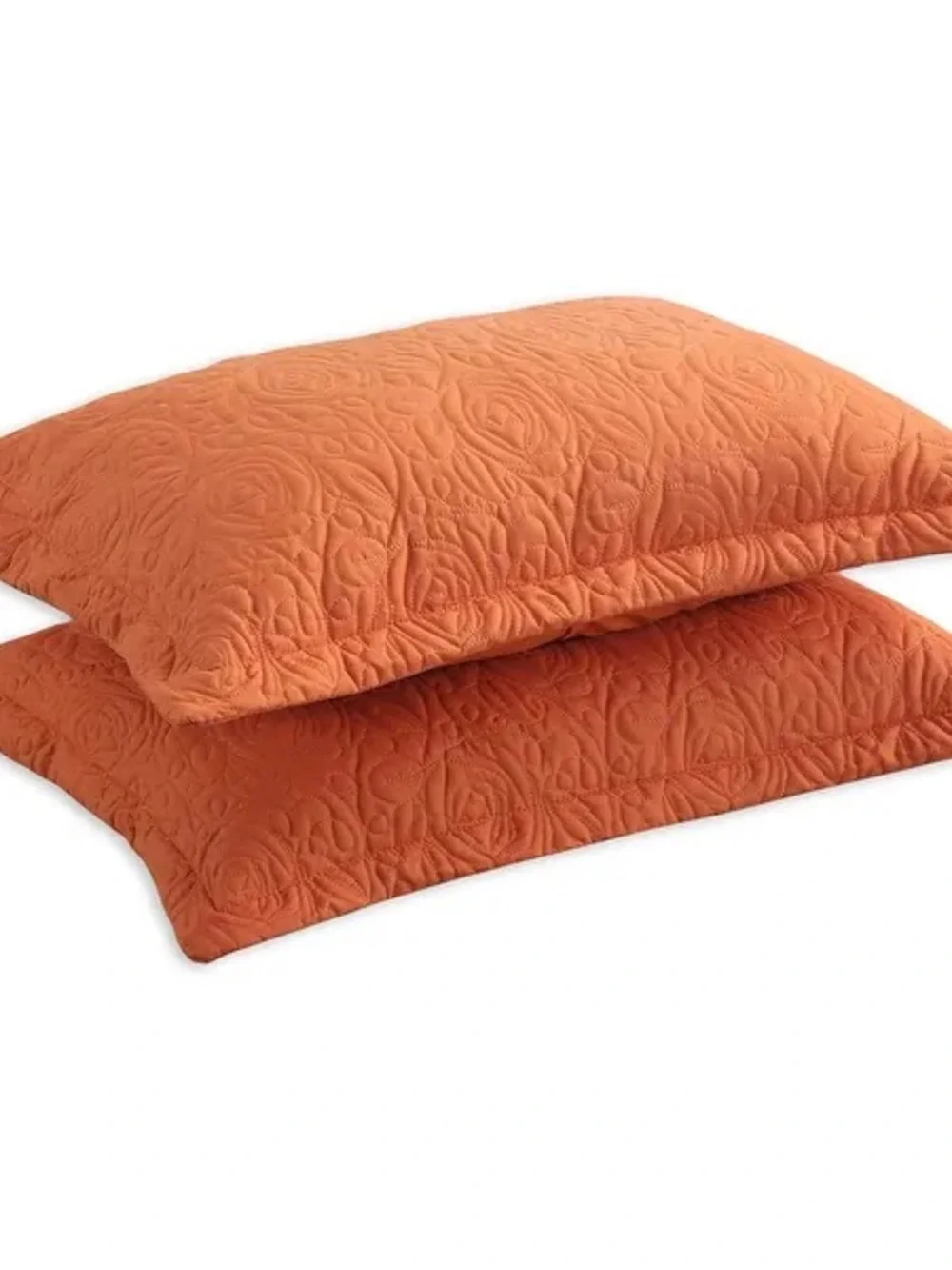 Orange Quilted 2 Pillow Shams